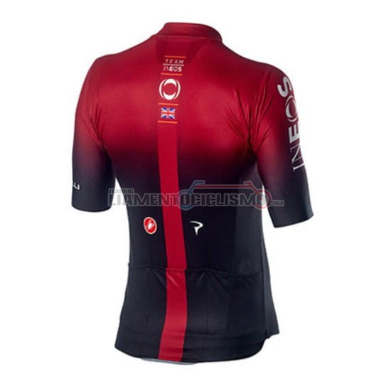 Abbigliamento Ciclismo Castelli Ineos Manica Corta 2019 Nero Rosso